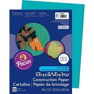 School Smart Heavyweight Construction Paper - 23cm x 30cm - Pack of 50 Sheets - 