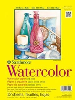Pro-Art 360109 Strathmore Watercolor Paper Pad 9''X12''-140lb Cold Press 12 Shee