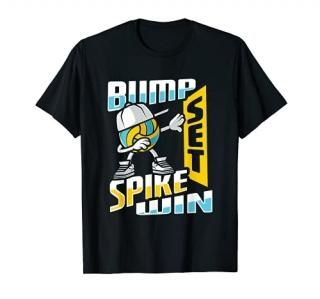 Bum Set Spike Win Design for a Volleyball Team T-Shirt