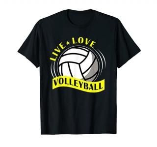 Live Love Volleyball Set Spike Block Sport Net Beach Volley T-Shirt