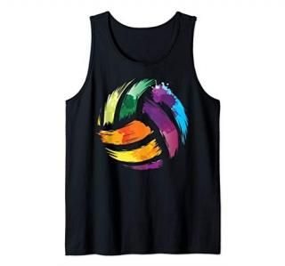 Colorful Volleyball Art  Cute Colorsplash Ball art Gift Tank Top