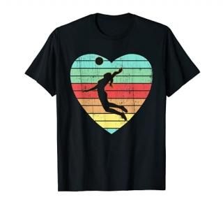 Vintage Valentines Day Heart Gifts Volleyball Player Girl T-Shirt