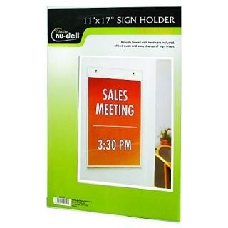 Nu-Dell 38017Z Clear Plastic Sign Holder Wall Mount 11 x 17