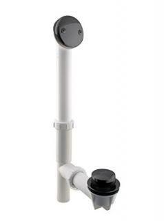 Westbrass 593244-62 White 1-1/2 Tubular Tip Toe Bath Waste Drain Kit Matte Black