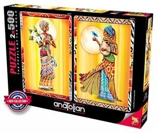 Anatolian Puzzle - African Ladies - 2 x 500 Piece Jigsaw Puzzle #3619 Multicolor