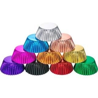 Sumind 10 Colors Foil Cupcake Liners Standard Paper Baking Cups Muffin Case Deco