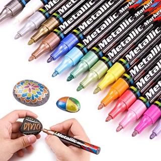 Dyvicl Metallic Markers Paint Markers Broad Tip Paint Pens for Rocks Halloween P