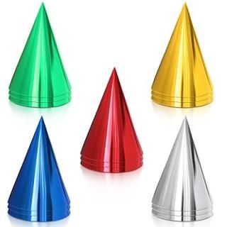15 Pieces Colorful Birthday Party Hats Party Cone Hats Metallic Foil Cone Hats B