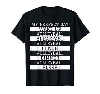 Funny Volleyball Player Gift 'My Perfect Day' Volleyball T-Shirt
