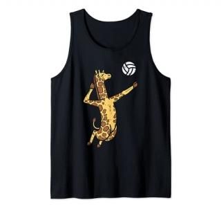 Giraffe Volleyball Spike Serve Player Spiker Boys Men Women Tank Top