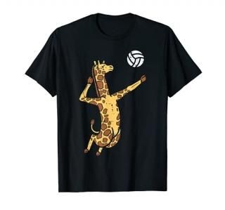 Giraffe Volleyball Spike Serve Player Spiker Boys Men Women T-Shirt
