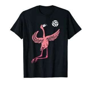 Flamingo Volleyball Spike Serve Player Spiker Women Men T-Shirt