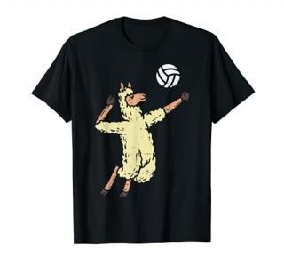 Llama Volleyball Alpaca Spike Serve Player Spiker Women Men T-Shirt