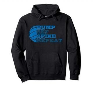 Volleyball Bump Set Spike Repeat Beach Volleyball Gift Pullover Hoodie