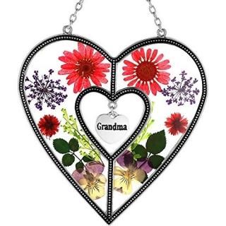Grandma Heart Suncatchers Stained Glass Suncatchers for Windows Grandma Heart Wi