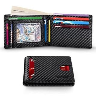 Runbox Leather Bifold Wallets for Men with Rfid Blocking Large Capacity ID's Win