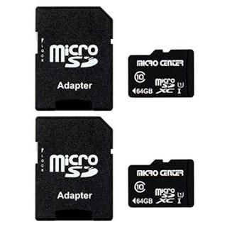 Micro Center 64GB Class 10 MicroSDXC Flash Memory Card with Adapter for Mobile D