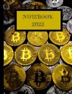 NOTEBOOK 2022 BITCOIN MULTI COIN COVER GOLD AND SILVER V6 College Ruled 8.5x11 S