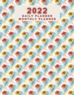 Daily Planner + Monthly Planner Flowers Pattern  Diary Planner