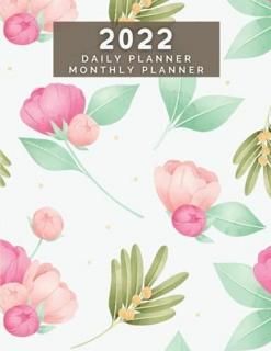 Daily Planner + Monthly Planner Flowers Pattern  Diary Planner