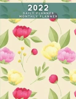 Daily Planner + Monthly Planner Flowers Pattern  Diary Planner