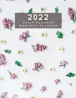 Daily Planner + Monthly Planner Flowers Pattern  Diary Planner