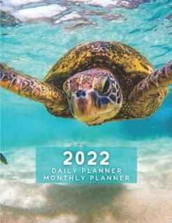 Daily Planner + Monthly Planner Marine Life Theme  Sea Turtle  Diary Planner