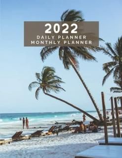 Daily Planner + Monthly Planner Beach Cover Theme  Diary Planner