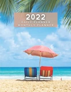 Daily Planner + Monthly Planner Beach Cover Theme  Diary Planner