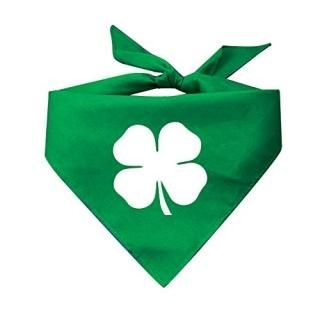Shamrock / 4 Leaf Clover White St. Patrick's Day Dog Bandana Assorted Colors