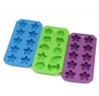 3 Silicone Ice Cube Maker Jelly Chocolate Cake Mold Tray New ! Variable trays by