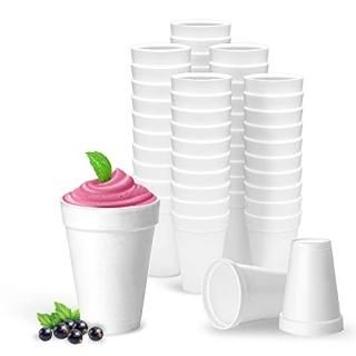 16 Oz Disposable Styrofoam Cups 50 Pack White Foam Cup Insulates Hot & Cold Beve