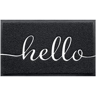 BeneathYourFeet Door Mat 30x17.5Black Durable Welcome Mat Low Profile Floor Mat 