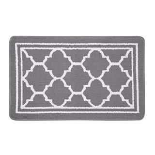 Buganda Indoor Door Mat 20x32Grey Resist Dirt and Absorbent Entryway Rug Anti-Sl