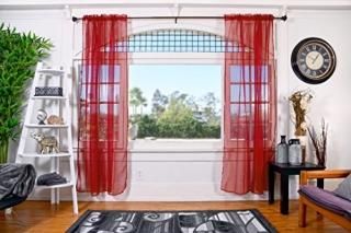 140cm W x 210cm L per panel Set of 2 Red Wine - All American Collection Doli She