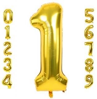 Lovoir 40 Inch Large Gold Number 1 Balloon Extra Big Size Jumbo Digit Mylar Foil