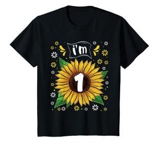 Kids 1st Birthday Girl Sunflower 1 year old Sunflower Party T-Shirt