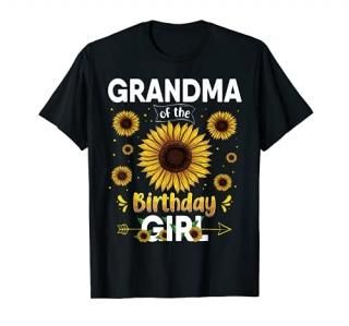 Grandma Of The Birthday Girl Sunflower Party Family Matching T-Shirt