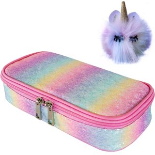 Pencil Case for Girls  Unicorn Pencil Holder for Kids  Cute Pencil Pouch Large P