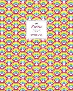 Rainbow Notebook - Ruled Pages - 8x10 - Large Fun notebook 192 ruled/lined pages