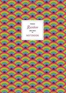 Rainbow Notebook - Lined Pages - A4 - Premium Dark Edition Fun notebook 192 line