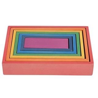 TickiT - 73414 Wooden Rainbow Architect Rectangles - Nesting Puzzle - Stacking B