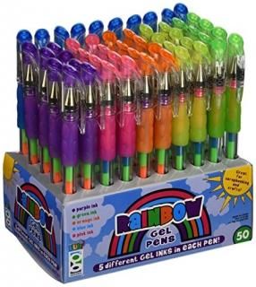 Raymond Geddes 67345 Rainbow Gel Pens assorted colors 50 per display ڥ 
