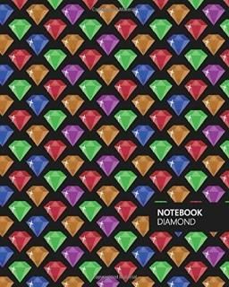 Notebook Diamond Rainbow Dark Edition Fun notebook 192 ruled/lined pages 8x10 in