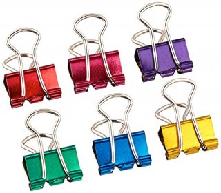 Mini Binder Clips .5 12/Pkg-Assorted Colors 