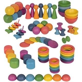 TickiT 73979 Rainbow Wooden Super Set - Set of 84 - 12 Different Shapes in 7 Col