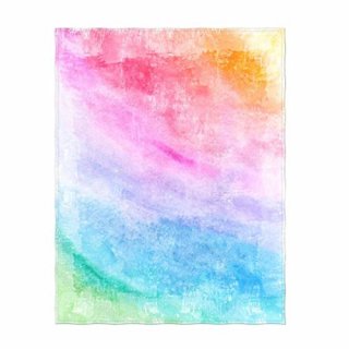 QH Custom Design Rainbow Theme Soft Velvet Plush Throw Blanket Cozy Fleece Blank