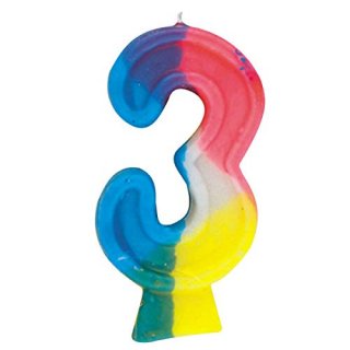 Unique Party Rainbow Number Candle - 3
