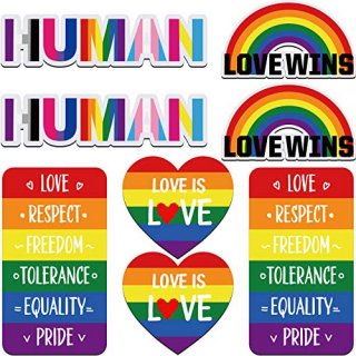 Outus Rainbow Magnetic Stickers Car Magnet Bumper Sticker Rainbow Heart Car Magn
