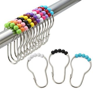 Colorful - Shower Curtain Rings Amazer Multicolor Shower Curtain Hooks 100% Stai
